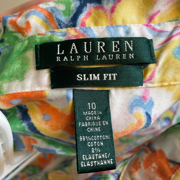 Lauren by Ralph Lauren slim fit size 10 women’s Paisley button up cotton shirt. - Picture 2 of 4